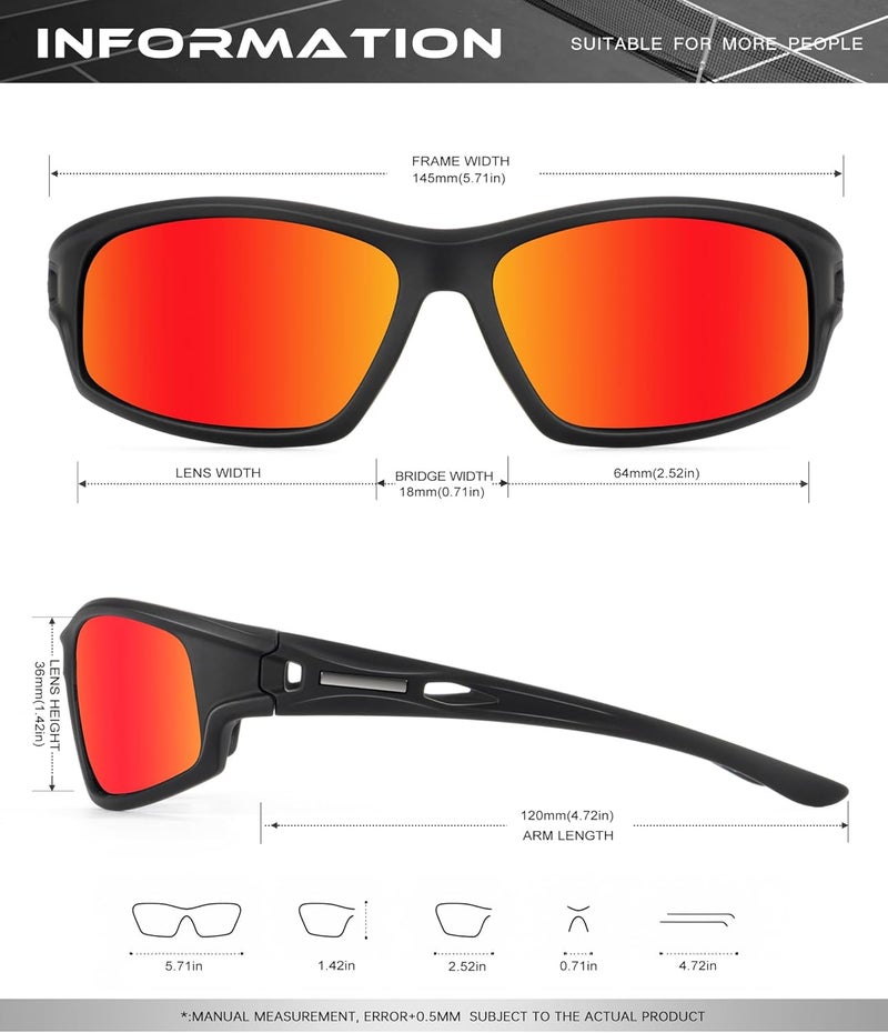 OUKEMAX Polarized Sunglasses Men, Sports Sun Glasses Womens UV400 Protection for Fishing Running Driving - Image 4